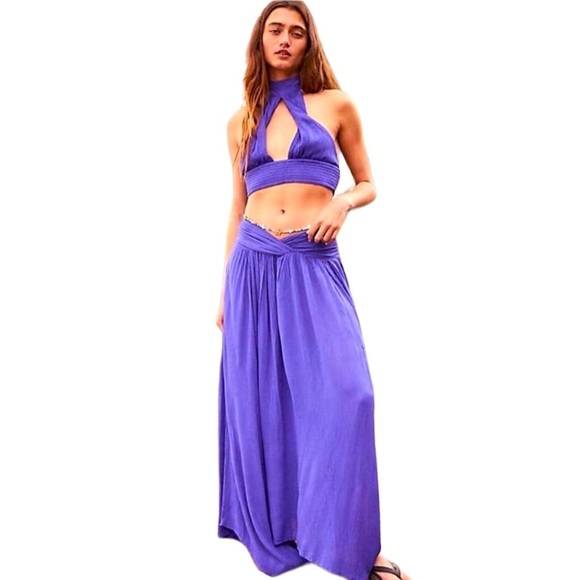 Free People Dresses & Skirts - NWT Free People Women’s Purple Be Mine Skirt Set and Halter Top - size XS